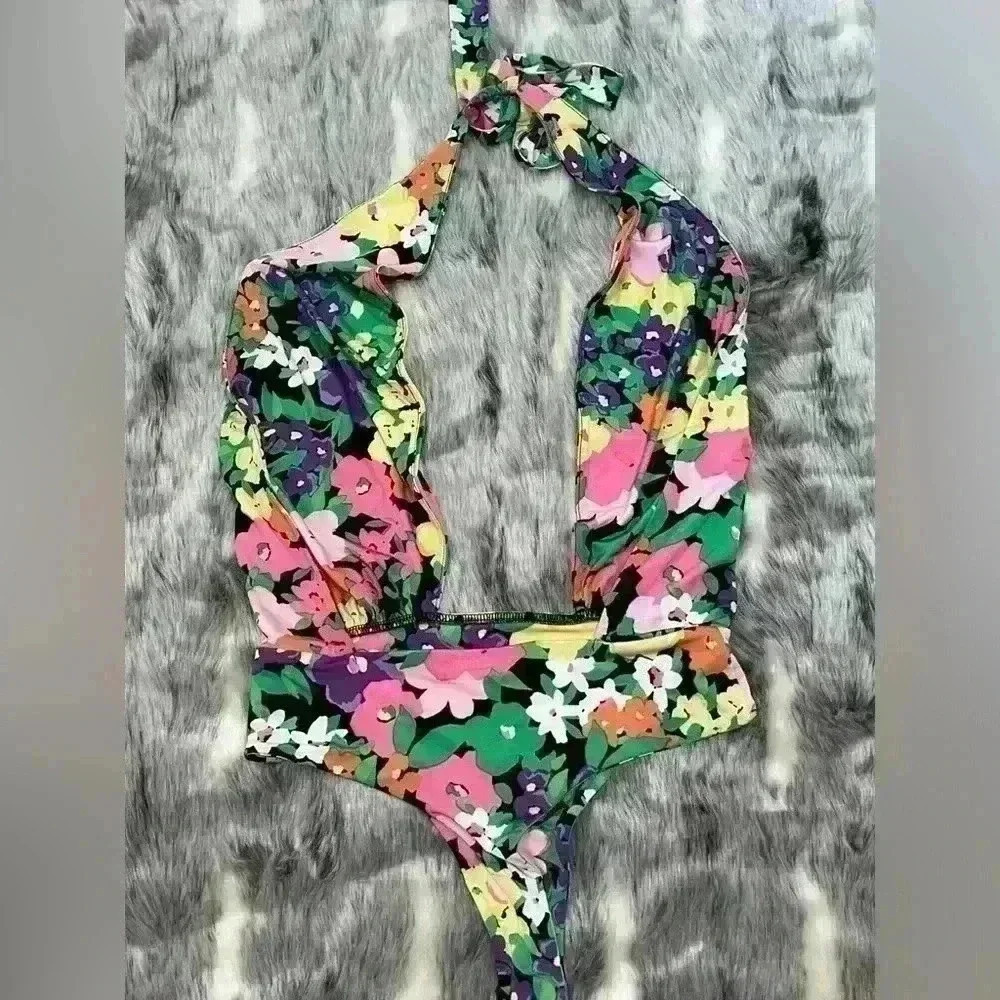 AFRM Rosa Bodysuit in Neon Garden size XS - Picture 7 of 11